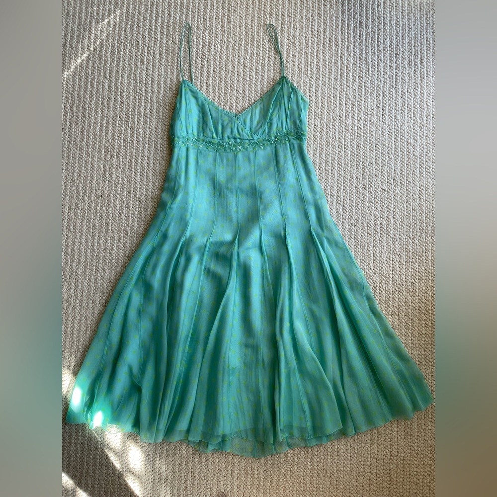 Fiori Di Zucca silk cocktail dress with spaghetti straps